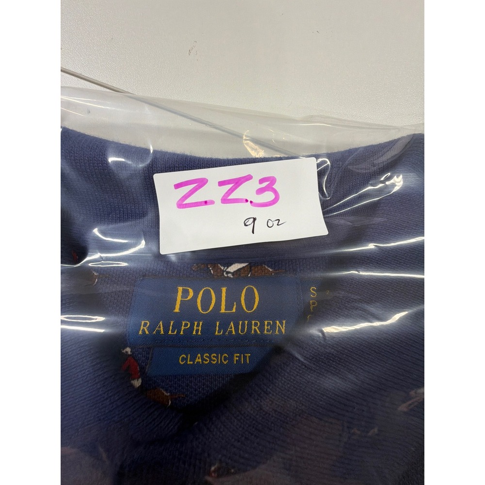 Polo Ralph Lauren Polo Men Small Blue All Over Pony Print Classic Fit Short Slee - Picture 11 of 11